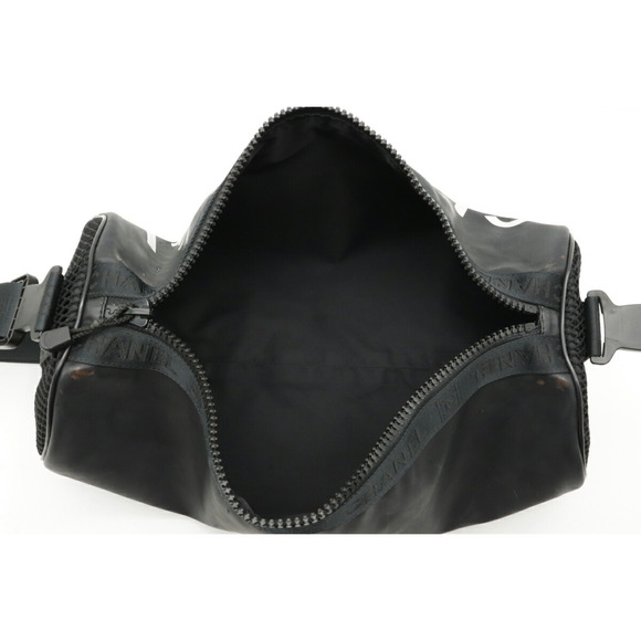 CHANEL Chanel sports line here mark shoulder bag Boston rubber nylon black wh... - Picture 5 of 6